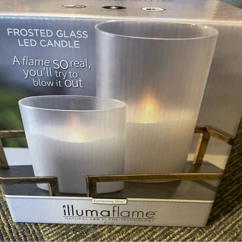 Illumaflame   Natural Led Flame Technology Frosted Glass  NWT